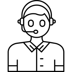 Call center agent boy Icon