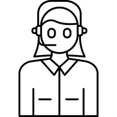 Call center agent girl Icon