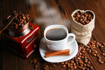 a coffee grinder and coffee
