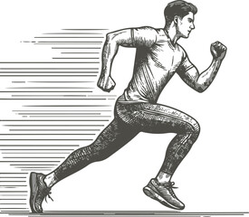 Fototapeta premium vector illustration of a sports man running