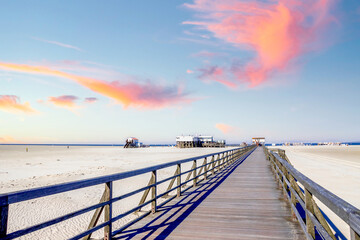 Obraz premium Strand von Sankt Peter Ording, Nordsee, Deutschland 