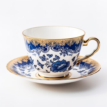 Teacup on isolated white background.