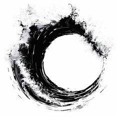 a black and white circle