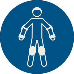 OBLIGATION SIGN PICTOGRAM, USE PERSONAL PROTECTIVE EQUIPMENT FOR SPORT ISO 7010 – M049, SVG