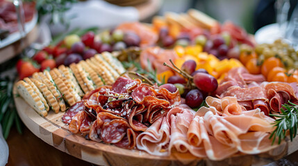 Charcuterie board plating for a festive brunch