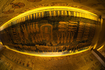 Inside a tomb in the Valley of the Kings, the area where rock-cut tombs were excavated for pharaohs...