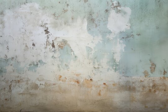 A wall with old, peeling paint. Generative AI
