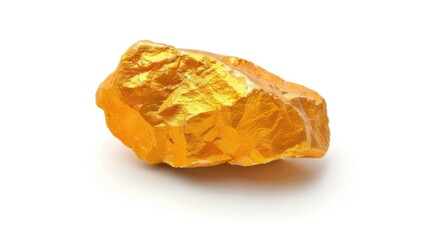 Our image showcases a golden nugget isolated on a white background-a visual representation of wealth, luxury, and the allure of a high-value asset