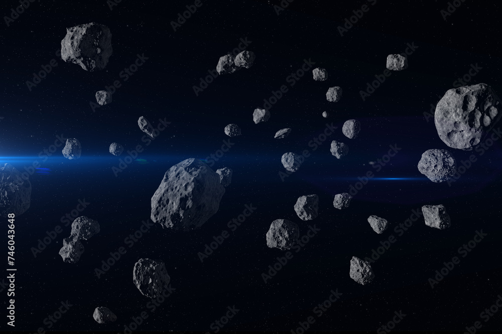 Canvas Prints asteroids. dark outer space, meteorites and sun. elements of this image furnished by nasa.