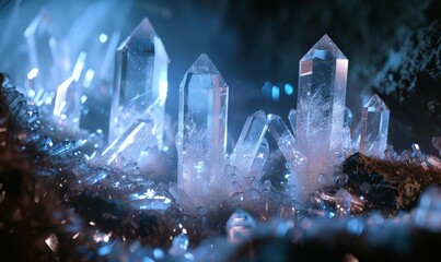 a group of clear crystals