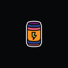 Original vector illustration. The icon of an energy drink in an aluminum jar.