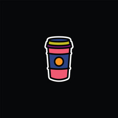 Original vector illustration. The icon of hot coffee in a paper cup.