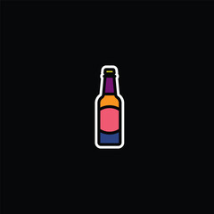 Original vector illustration. Beer bottle icon.