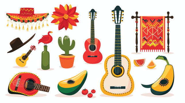 Flamenco culture icons design vector illustration 