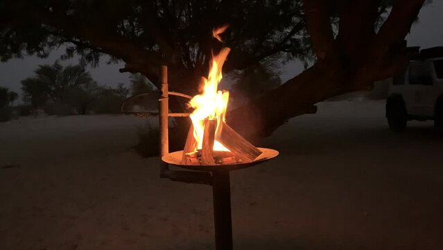 Braai fire at night