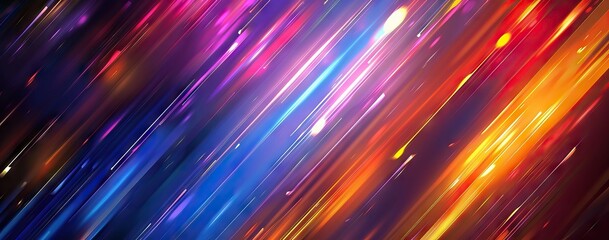 illustration of abstract background with blurred magic neon red light rays. AI generated illustration