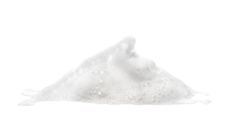 Colorful soap foam, colorful bubbles isolated on white, with clipping path