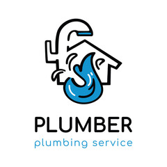 Vector logo of plumbing, plumbing services