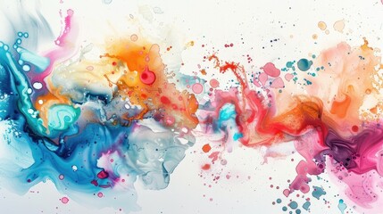 Our image showcases an abstract background with vibrant watercolor splashes—a dynamic representation of artistic expression, fluid art, and the beauty of modern abstract design