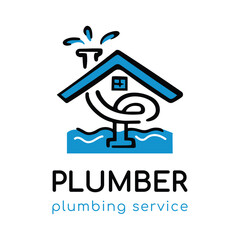 Vector logo of plumbing, plumbing services