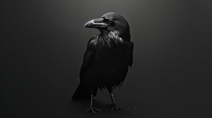 Fototapeta premium crow on black backround