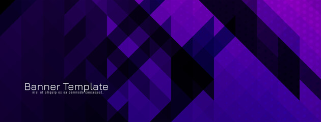 Abstract decorative triangular pattern mosaic design purple banner - obrazy, fototapety, plakaty