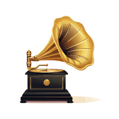 Gramophone icon isolated on a white background. Vector illustration