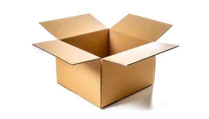 Pappkarton isoliert auf wei&szlig;em Hintergrund, Freisteller