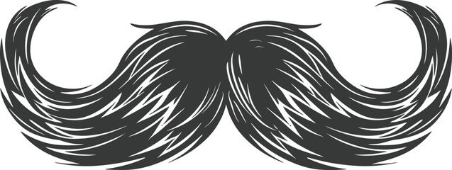 Fototapeta premium Silhouette Mustache Only black color only