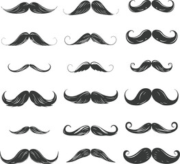 Silhouette Mustache Only black color only