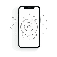 Smartphone | Minimalist and Simple Line White background - Vector illustration