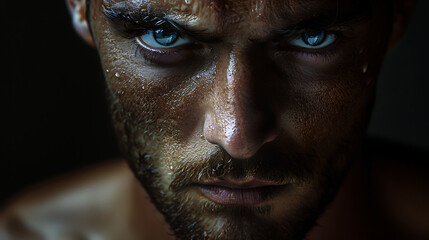 portrait of a blue-eyed man - Powered by Adobe