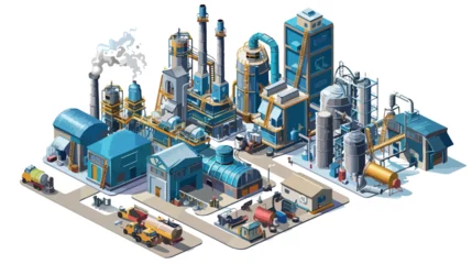 Fotobehang Industry machinery alert message isometric isolated © visual