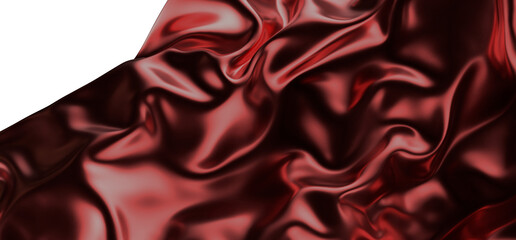 Waving satin cloth isolated on transparent background