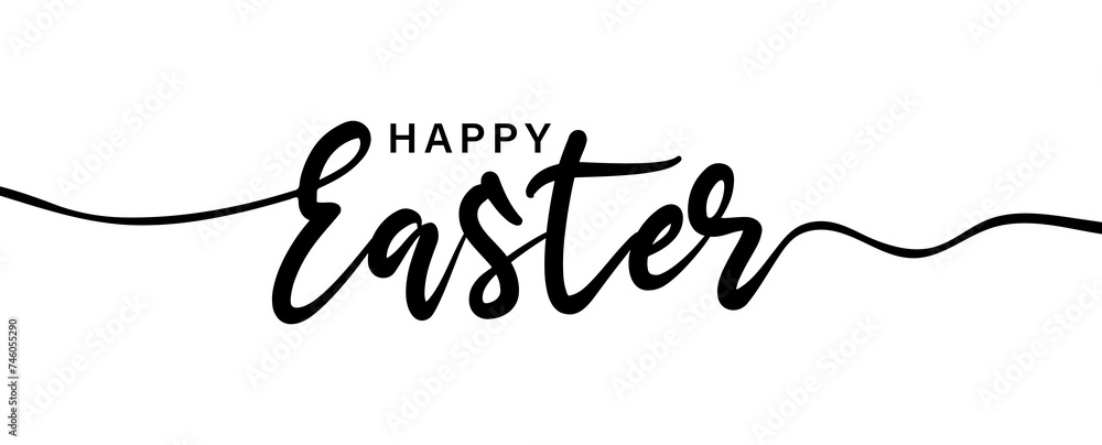 Wall mural happy easter calligraphy lettering . happy easter text banner - Wall murals
