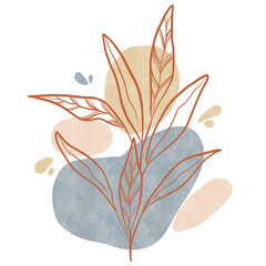 Aesthetic Watercolor Foliage Line Art