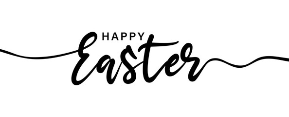 Happy Easter calligraphy lettering . Happy Easter text banner - obrazy, fototapety, plakaty