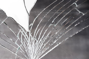 cracks texture of broken mirror, glass, Metaphor for shattered, Broken Dreams, Artistic Representation of Fragility, Safety Hazards in Home Décor, Environmental Concerns