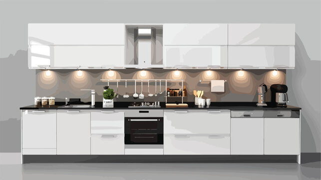 Kitchen design over gray background vector illustration