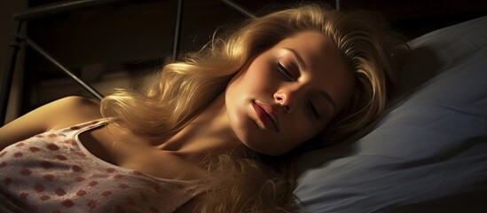 Calm and Serene Young Woman Enjoys a Peaceful Moment While Resting in Bed