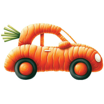 Watercolor Carrot Car Clipart