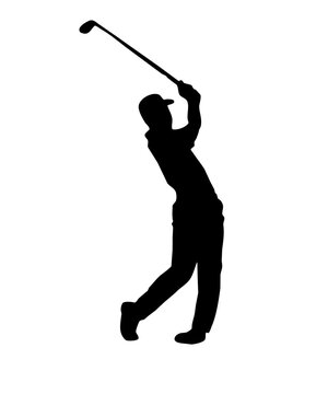 golf player silhouette illustrated icon isolated 
