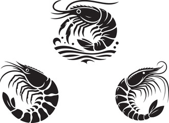 Shrimp silhouette vector illustration