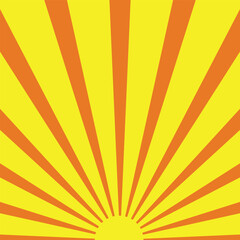 Retro sun rays yellow background - Vector.