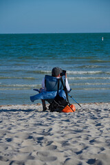 Florida beach. Person relaxing on a beach...enjoying summer. Vacations, travel and tourism.