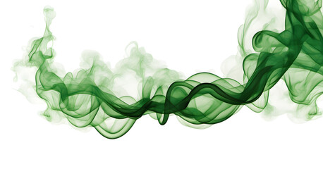 Smoke on green isolated on transparent png background
