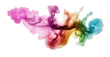 Colorful smoke isolated on transparent background