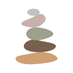 Abstract vector illustration. Stone balancing concept. Minimalist shapes. Linear curved pattern. Design for cover, poster, brochure, gift card.
