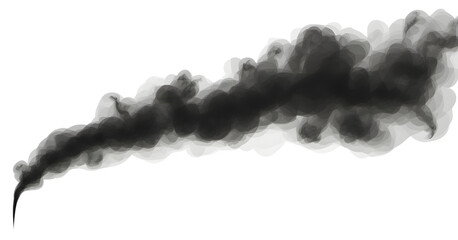 Smoke on black isolated on transparent png background