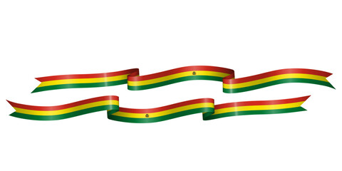 set of flag ribbon with colors of Bolivia for independence day celebration decoration